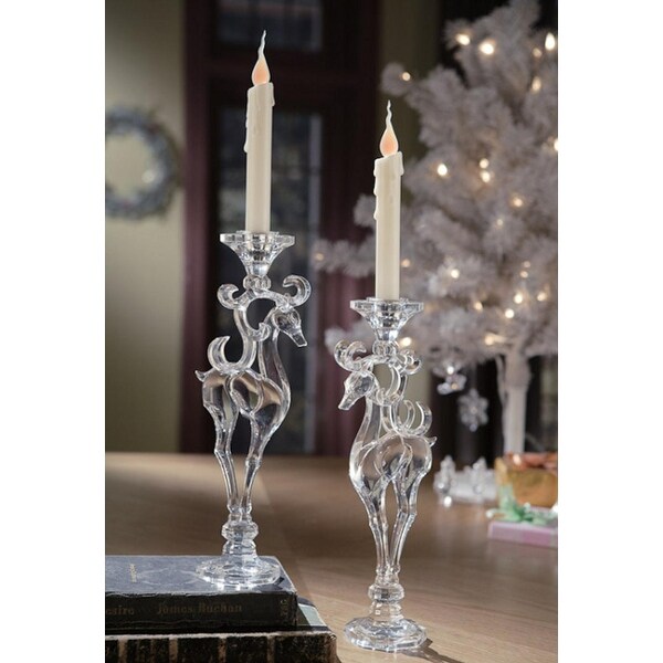 Shop Pack of 4 Icy Crystal Decorative Christmas Deer Taper